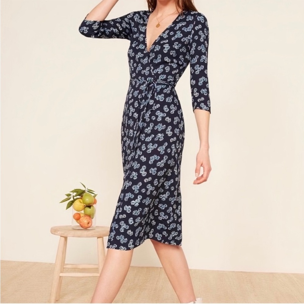 Reformation Carrie Meadows Floral Print Wrap Dress Sz xs